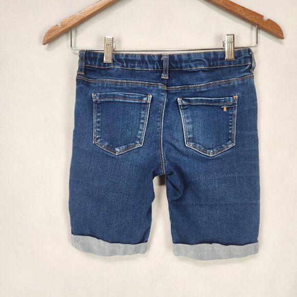 Girl's Tractr  Denim Bermuda Shorts Size 12 Rolled Cuff Stretch Adjustable - Picture 2 of 5